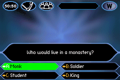 Who Wants to be a Millionaire screenshot 3 for GameBoy Advance